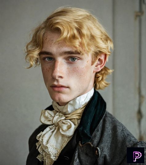 Meet the Victorian gentleman with a modern twist: blond hair, golden eyes, and charming freckles. With his timeless attire and unique features, he brings a touch of elegance to any era.   What can you create today?   🎩🌟 #AI #Art #PicassoAIArt 1800s Male Hairstyles, Royal Hairstyles Men, Victorian Man Wig, Old Fashioned Mens Hairstyles, Victorian Male Hairstyles, 1910s Mens Hair, Victorian Hairstyles Men, Victorian Era Aesthetic Men, 1800s Aesthetic Male