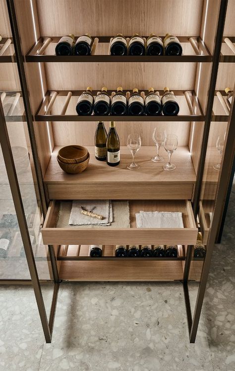 Wine Cabinet Design, Wine Cellar Modern, Wine Room Design, Wine Closet, Italian Furniture Modern, Home Wine Cellars, Luxury Italian Furniture, Wine Cellar Design, Cellar Design