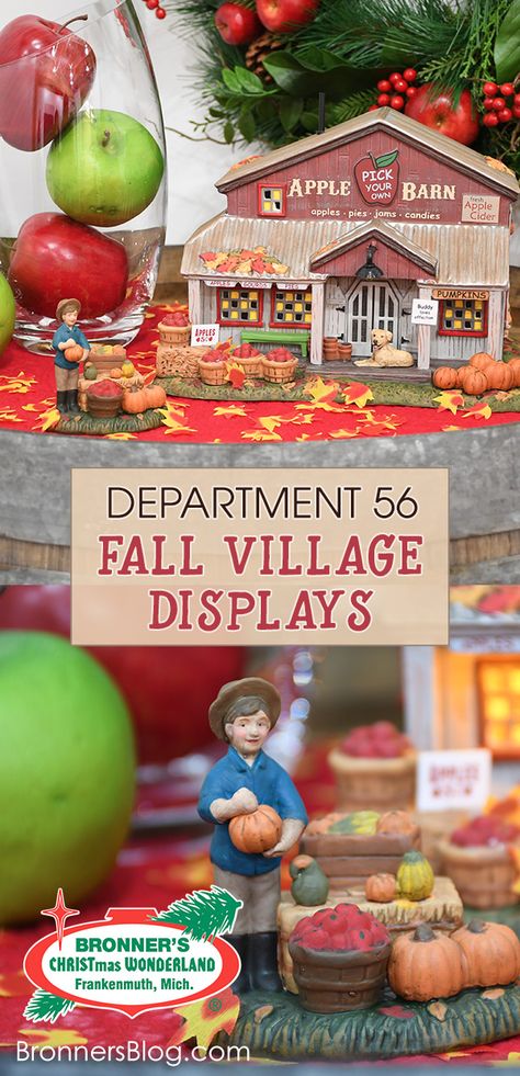 Thanksgiving Village Display, Fall Village Display Ideas, Fall Village Display, Halloween Village Display Ideas, Department 56 Displays, Fall Village, Fall Displays, Department 56 Christmas Village, Dept 56 Halloween