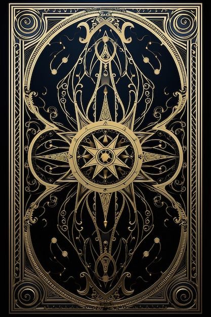 Fantasy Pattern Design, Manhua Background, Playing Card Background, Fantasy Graphic Design, Wizards Logo, Photo Playing Cards, Black And Gold Art, Fantasy Pattern, Gothic Books