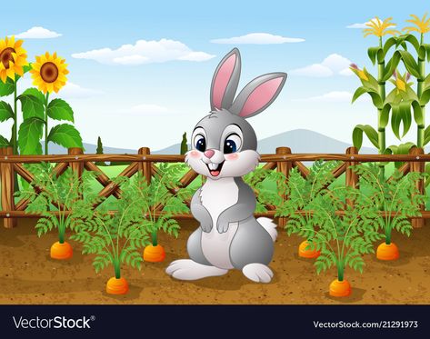 Carrot Plant, Carrot Drawing, Rabbit With Carrot, How To Plant Carrots, Carrot Gardening, Cartoon Garden, Monkey Crafts, Kids Art Galleries, Garden Clipart