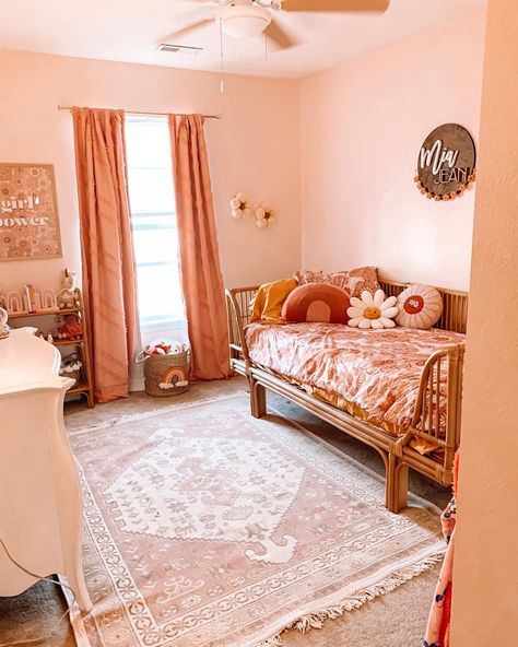 Boho toddler girl bedroom Boho Daughter Room, Boho Gender Neutral Bedroom, Target Toddler Girl Bedroom, Princess Boho Bedroom, Fun Toddler Girl Room, Toddler Room Ideas Girl Boho, Toddler Floral Bedroom, Boho Kids Bedroom Girl Rooms, Boho Rainbow Toddler Girl Room