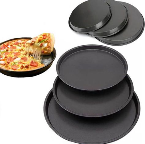 3 Pieces Non-Stick Spring Pizza Pan Set (Small, Medium, Large). Make delicious pizzas at home with our high quality non-stick pans.  Price: 849/- Rs #pizza #pizzapan #nbs #shopnow #buyonline Spring Pizza, Sala Grunge, Baked Food, Small Pizza, Pizza Pans, Must Have Kitchen Gadgets, Pizza Pan, Amazon Kitchen Gadgets, Food Easy