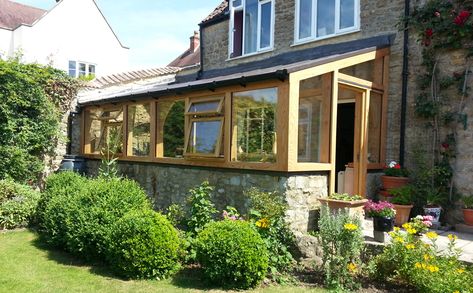 Lean To Extension, Timber Frame Extension, Timber Greenhouse, Oak Framed Extensions, Conservatory Design, Garden Room Extensions, Oak Framed Buildings, Lean To Greenhouse, Greenhouse Shed