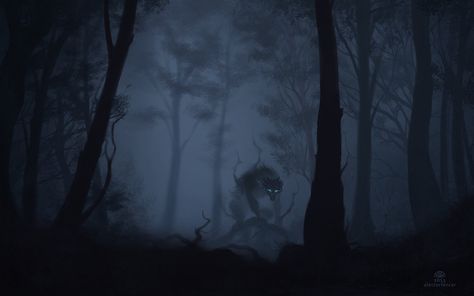 Don't Forget... by AlectorFencer on DeviantArt Haunted Woods, Horror Artwork, Night Forest, Fantasy Forest, Creepy Art, Wolf Art, Red Dead Redemption, Creature Concept, Environment Concept Art