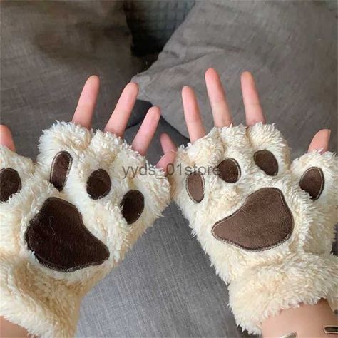 none Cat Gloves, Claw Gloves, Paw Gloves, Cool Rings For Men, Half Finger Gloves, Bear Cat, Finger Gloves, Cat Claws, Fingerless Mittens