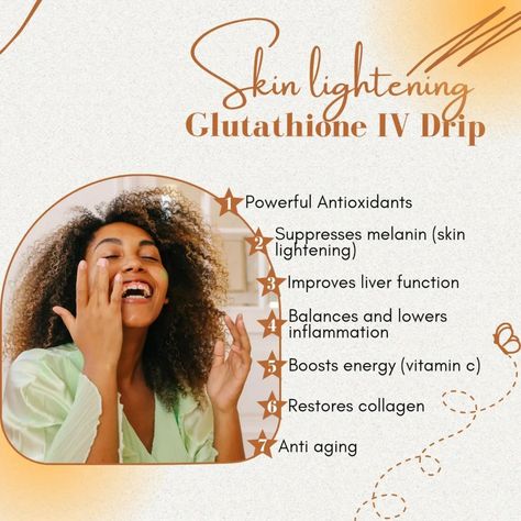 Attain the shade of your choice with our Glutathione package consisting of; *Glutathione *Thiotic Acid *Vitamin C What are the Glutathione Benefits? Glutathione IV Drip is known for several benefits such as improved skin quality, detoxification, antioxidant support and potentially enhanced immune function of the body. #skinlightening #Gluthathione #glutadrip #business #bodyblisskenya #bodycare #vitaminc Glutathione Benefits, Glutathione Skin, Melanin Skin, Iv Drip, Vitamins For Energy, Lighten Skin, The Shade, Boost Energy, Improve Skin