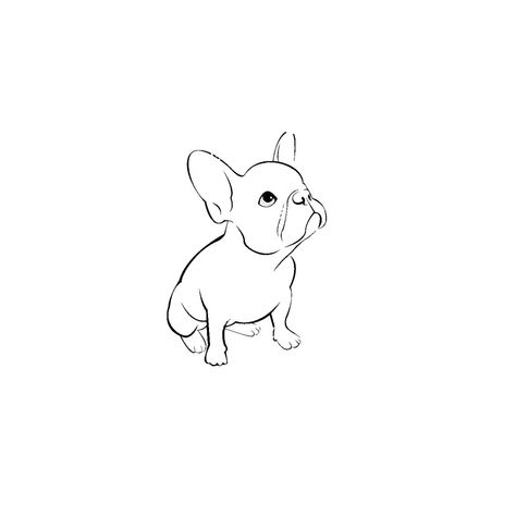 Tiny French Bulldog Tattoo, Fine Line Frenchie Tattoo, Frenchie Tattoos Simple, Boston Terrier Line Drawing, Frenchie Bulldog Tattoo, Frenchie Tatoos, Frenchie Outline Tattoo, Frenchie Ears Tattoo, Frenchie Sketch