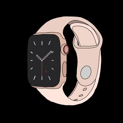 A sticker of a rose gold apple watch Apple Watch Stickers Printable, Apple Watch Drawing, Watch Png, Apple Watch Aesthetic, Aesthetic Transparent, Watch Aesthetic, Watch Drawing, Rose Gold Apple Watch, Preppy Stickers