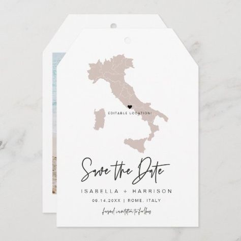 Abroad Save The Date Ideas, Travel Save The Date Ideas, Will You Be My Bridesmaid Destination Wedding, Save The Date Luggage Tags, Map Save The Date, Italy Save The Date Ideas, Luggage Tag Save The Date, Save The Date Tuscany Wedding, Destination Wedding Invitations Italy