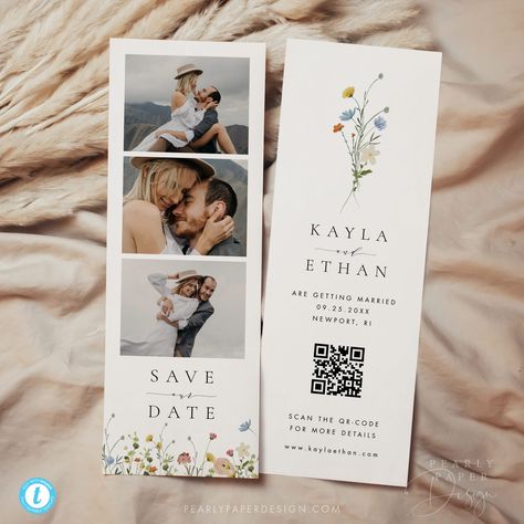 Engagement Photo Wedding Invitations, Matching Save The Date And Invitations, Backyard Wedding Invites, Floral Save The Dates With Picture, Photobooth Save The Date Diy, Wedding Save The Date Colorful, Cute Wedding Save The Dates, Save The Date Homemade, Save The Date Ideas Floral