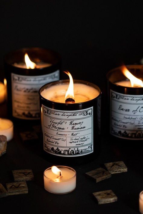 Candle Photography Dark, Green Witch Aesthetic, Witch Store, Candle Packaging Design, Candles Dark, Witch Candles, Old Candles, Candles Photography, Candle Aesthetic