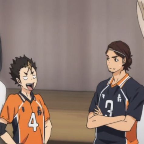 Noya And Asahi, Haikyu Asahi, Asahi And Nishinoya, Asahi X Nishinoya, Asahi Azumane, Us Core, Haikyuu Icons, Nishinoya Yuu, Circle Of Friends