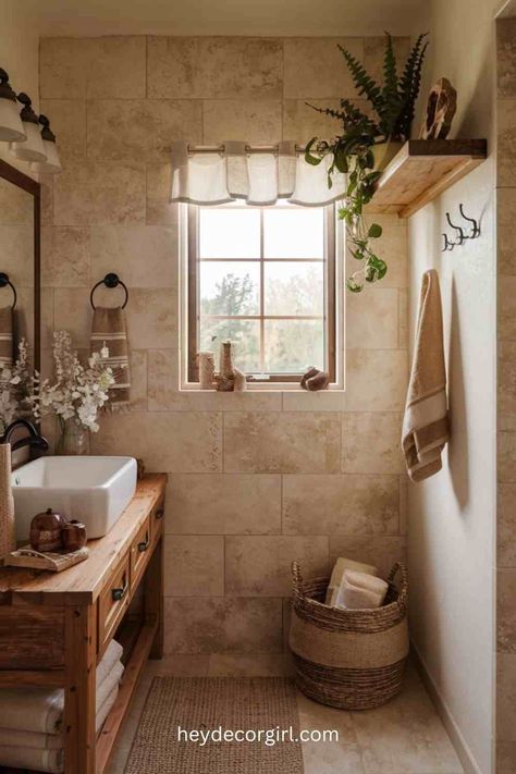 20 Unique Rustic Guest Bathroom Ideas - Hey Decor Girl [Latest Trending Decor Design Ideas] Cottage Core Bathrooms, Rustic Guest Bathroom, Guest Bathroom Ideas, Vintage Bathroom Decor, Guest Bathrooms, Vintage Bathroom, Guest Bathroom, Cottage Core, Trending Decor