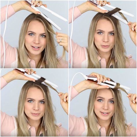 Practice with the flat iron turned off | How to Get Loose Curls Without Going to The Salon Loose Curls Hairstyles, Wavy Hairstyles Tutorial, Hair Curling Tutorial, Flat Iron Curls, Curls For Long Hair, Curl Hair, Flat Iron Hair Styles, Loose Curls, Pretty Hair