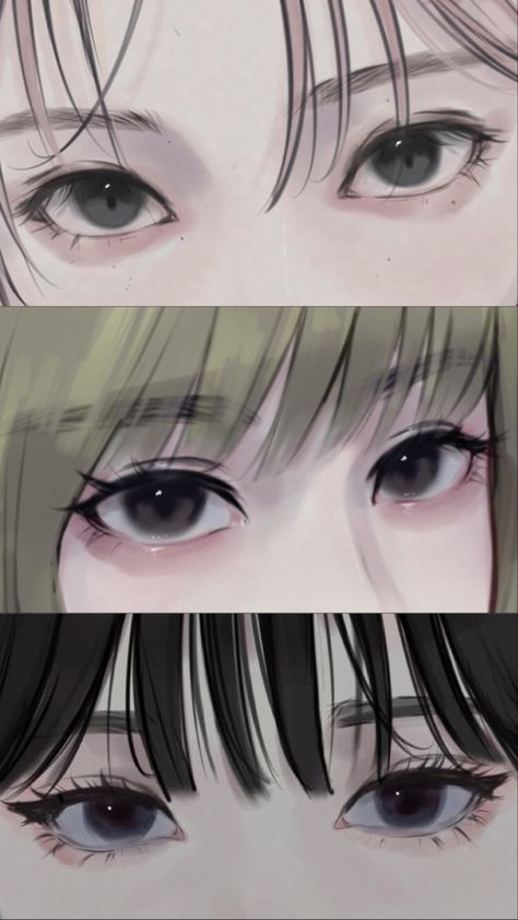 Anime Eyes Semi Realistic, Soft Semi Realistic Art, Semi Eyes Drawing, Semi Realistic Anime Art Tutorial Eye, How To Draw A Semi Realistic Eye, Eye Drawing Semi Realistic, Realistic Eye Digital Art, Eye Tutorial Semi Realism, Eyes Refrence Art