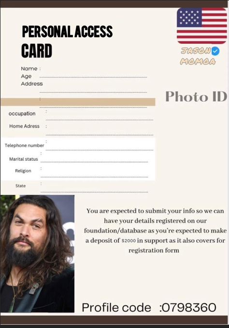 Celebrity Id Card Photo, Jason Momoa Id Card, Celebrity Membership Card, Membership Card Format For Celebrity, Yahoo Celebrity Format, Celebrity Fan Membership Card Billing, Format For Celebrity Work, Celebrity Membership Card Billing Format, Celebrity Fan Card Billing Format