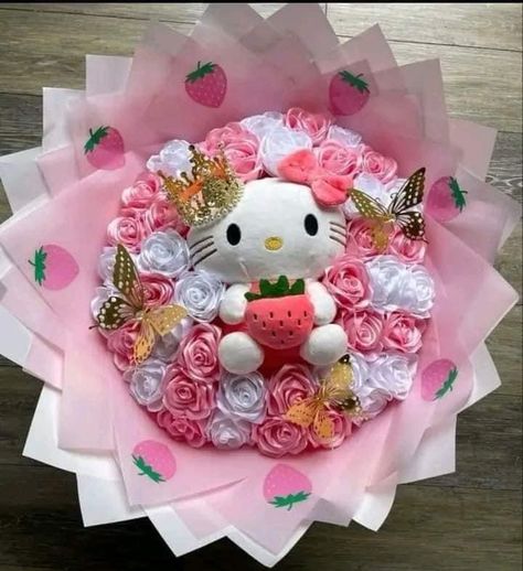 Eternal Flower Bouquet Valentines, Hello Kitty Ramo Eterno, Hello Kitty Bouquet Ribbon, Valentines Eternal Flowers, Hello Kitty Eternal Flower Bouquet, Eternal Ramos, Eternal Bouquet Ideas, Enternal Flowers, Hello Kitty Ramo