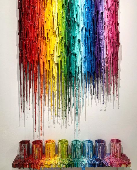 Drip Wall Art, Drip Paint Wall Mural, Rainbow Drip Painting, Paint Drip Design, Dripping Paint Art, Drip Art, Paint Drop, Diy Wall Painting, Trash Art