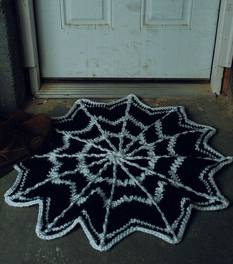 How To Make Lion Brand Hometown- Spiderweb Mat Online | JOANN Crochet Spiderweb, Spiderman Decorations, Crochet Pattern Halloween, Crochet Mat, Crochet Lion, Free Pattern Download, Viking Sewing, Halloween Crochet Patterns, Halloween Spider Web