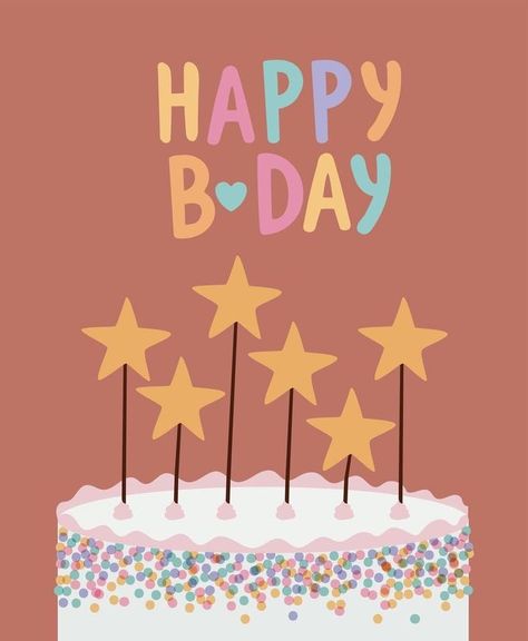 Happy Birthday Image, Happy Birthday Art, Cute Happy Birthday, Birthday Illustration, Birthday Party For Teens, Happy Birthday Pictures, Bday Cards, Happy Wishes, Birthday Wishes Cards