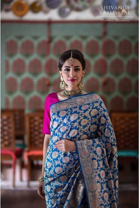 Sabyasachi Sarees, Banaras Sarees, Banarsi Saree, Wedding Saree Collection, Saree Style, Indian Saree Blouse, Indian Saree Blouses Designs, Saree Trends, Contrast Blouse