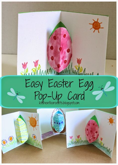 Diy Pop Up Cards, Pop Up Card Templates, Egg Card, Easter Cards Handmade, Holiday Crafts For Kids, Crafts Easy, Easter Art, Handmade Kids, Easter Activities