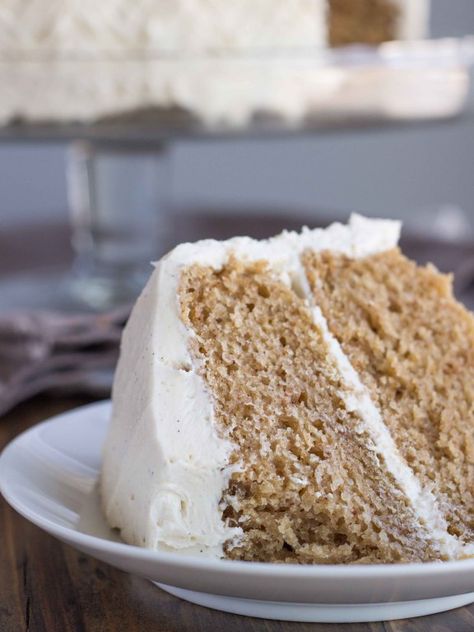 Chai Spice Cake with Vanilla Bean Buttercream (Vegan) | Veggie and the Beast Chai Spice Cake, Chai Cake, Vanilla Bean Frosting, Vanilla Bean Buttercream, A Slice Of Cake, Slice Of Cake, Hippy Style, Chai Spice, Clean Food