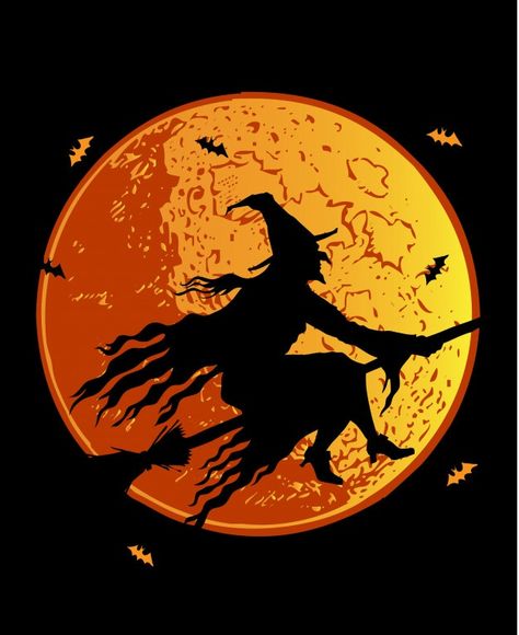 Witch Vector, Halloween Imagem, Witch Flying, Image Halloween, Witch Please, Halloween Rocks, Witchy Wallpaper, Halloween Silhouettes, Halloween Artwork