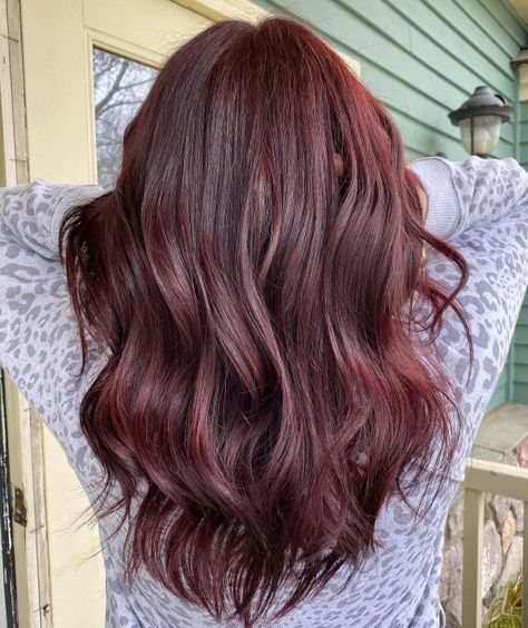 Mahogany Hair Colour, Cherry Brown Hair, Fab Mood, Mood Wedding, Hair Colour Ideas, Hair Color Mahogany, Mahogany Hair, Chestnut Hair, Blonde Streaks