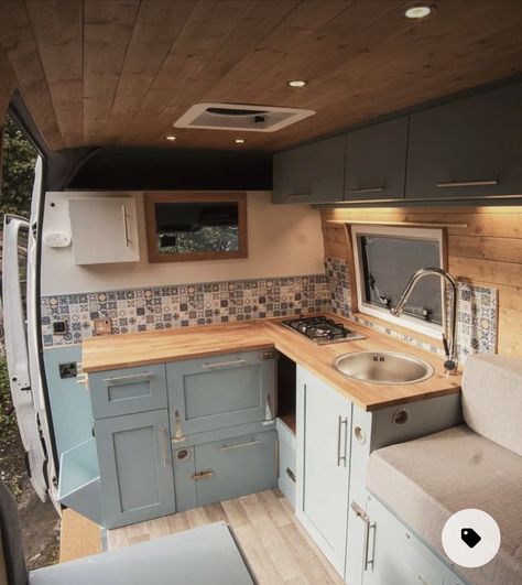 Van Transformation, Van Conversion Kitchen, Campervan Conversions Layout, Ambulance Conversion, Transit Conversion, Self Build Campervan, Camper Van Kitchen, Rv Design, Tiny House Rentals