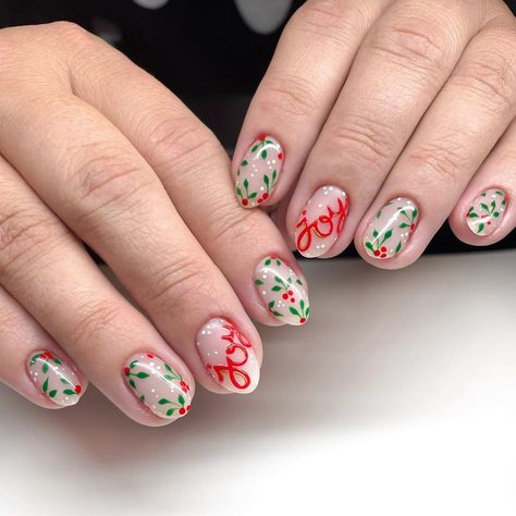 Liz | Lehi, Utah (@nails.byliz) • Instagram photos and videos Word Joy, Holly Berries, Christmas Nail Designs, Nude Nails, Christmas Nails, Holiday Spirit, Design Inspo, Christmas Fun, Hair And Nails