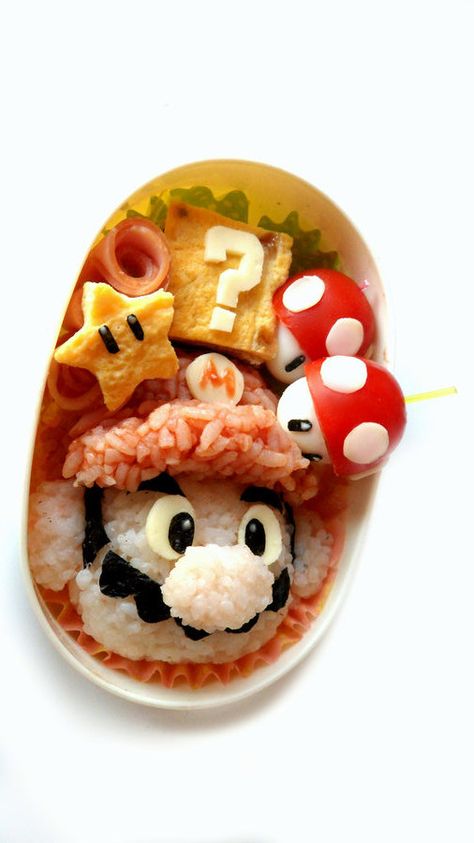 Mario Bento, Bento Decoration, Kyaraben Bento, Bento Tutorial, Bento Design, Kawaii Foods, Bento Kids, Kawaii Bento, Bento Ideas