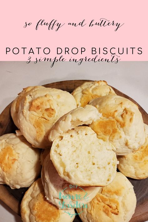 Mashed Potato Biscuits, Potato Biscuits, Potato Biscuits Recipe, Biscuit Recipe No Milk, Buttery Potatoes, Drop Biscuits Recipe, Honey Ham, Instant Mashed Potatoes, Potato Flakes