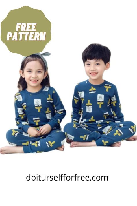 Boys Pajamas Pattern, Download Free Pdf Sewing Patterns For Kids, Kids Pajamas Pattern Free, Boys Sewing Patterns Free, Kids Pajamas Pattern, Kids Sewing Patterns Free, Toddler Clothes Patterns, Pajamas Sewing Pattern, Pajamas Sewing