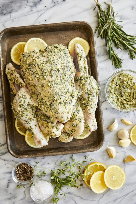 Lemon Herb Roasted Chicken - Damn Delicious Lemon Whole Chicken Recipe, Spring Roasted Chicken, Roast Chicken Meal, Greek Whole Chicken Recipes, Lemon Chicken Roast, Easter Chicken Recipe, Joanna Gaines Roasted Chicken, Whole Roasted Chicken Recipes, Lemon Butter Roasted Chicken