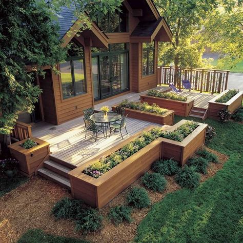 Small Backyard Decks, Patio Decks, Patio Grande, Wedding Backyard, Patio Deck Designs, Wooden Deck, Deck Designs Backyard, Apartment Patio, Ideas Backyard