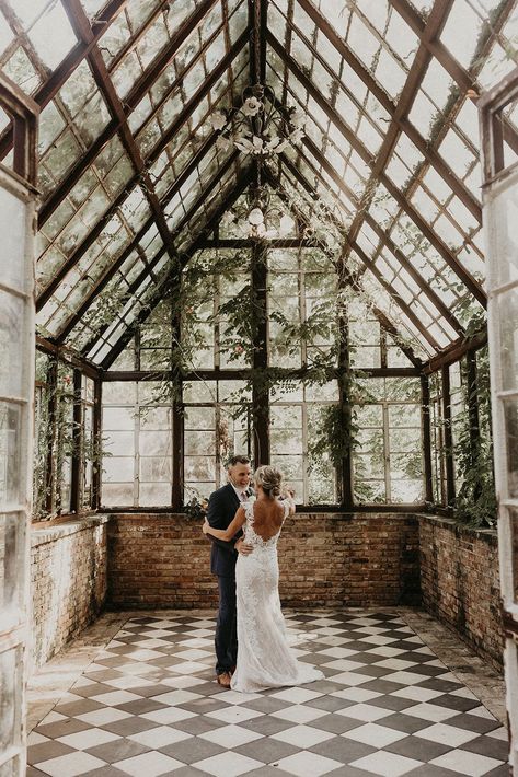 Groom smiles as he shares a dance with his bride inside a glass greenhouse, taken by Austin wedding photographer Nikk Nguyen. To know more about elopement planners and why you should hire them, check out the blog! Backyard Greenhouse Wedding, Greenhouse Reception Weddings, Green House Venue Wedding, Greenhouse Wedding Elopement, Glass Conservatory Wedding, Small Wedding Inside, Green House Reception, Wedding Venues Greenhouse, Wedding Venues Glass House