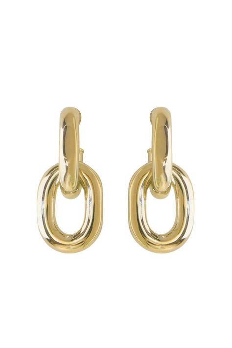 Earring Gold, Link Earrings, Oval Rings, Online Fashion Boutique, Pale Gold, Paco Rabanne, Metal Earrings, Pierced Ears, Online Boutiques