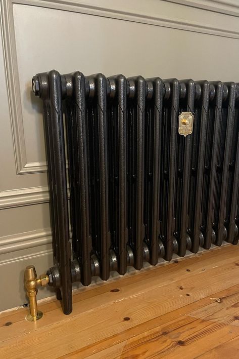 Cast Iron Radiators Living Room, Victorian Terrace Renovation, Radiators Living Room, Radiators Uk, Cast Iron Radiator, Iron Radiator, Cosy Spaces, Cast Iron Radiators, Vintage Styling