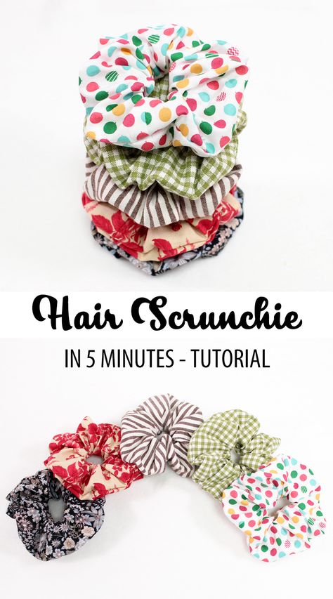 Scrunchie Tutorial, Diy Scrunchie, How To Make Scrunchies, Diy Hair Scrunchies, Scrunchies Diy, Lucet, Sewing Elastic, Sew Ins, Beginner Sewing