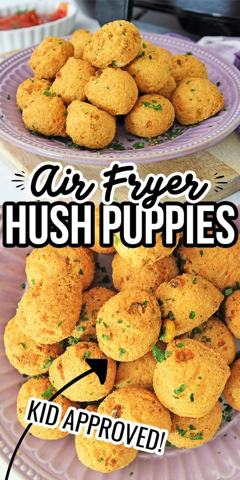 Air Fryer Hush Puppies Recipe, Air Fryer Hush Puppies, Airfryer Food, Easy Chicken Tetrazzini, Hush Puppies Recipe, Deep Fried Recipes, Crispy Recipes, Air Fryer Ideas, Best Air Fryer Recipes