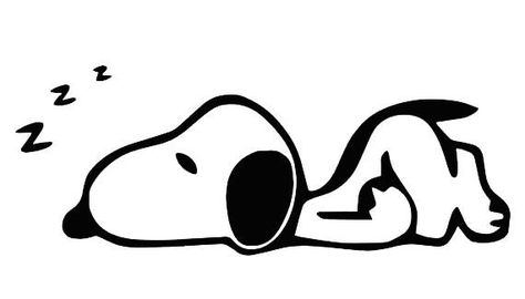 Snoopy Sleeping Large Die-Cut Vinyl Decal - Black | snoopn4pnuts.com Snoopy Sleeping, Snoopy Drawing, Unique Tattoos For Women, Home Windows, Snoopy Images, Peanuts Cartoon, Bunny Wallpaper, Snoopy Quotes, Snoopy Pictures