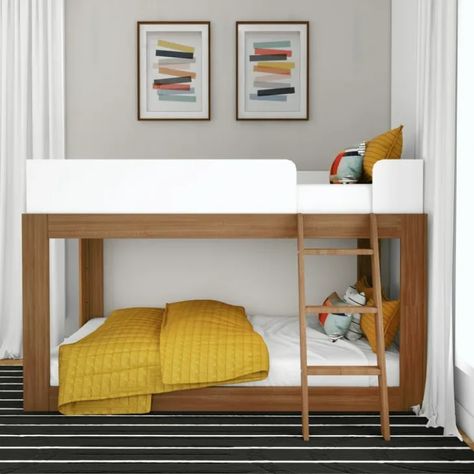 11 Low Bunk Beds We Love 2023 | Cubby Small Bunk Beds, Wood Twin Bed, Solid Wood Bunk Beds, Low Bunk Beds, Modern Bunk Beds, Solid Wood Bed Frame, Big Kid Bed, Wood Bunk Beds, Bunk Bed Designs