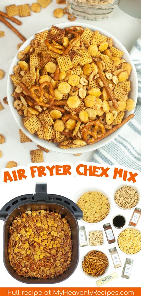 air fryer chex mix Gluten Free Chex Mix Recipes, Healthy Chex Mix, Chex Mix Original, Gluten Free Chex, Chex Mix Recipes Original, Original Chex, Homemade Chex Mix, Chex Mix Recipe, Trail Mix Recipes