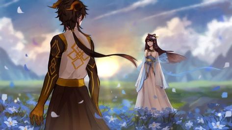 Zhongli X Guizhong, Genshin Impact Zhongli, Cold Face, I Really Love You, Really Love You, Anime Couples Drawings, New Perspective, The Last Airbender, Genshin Impact