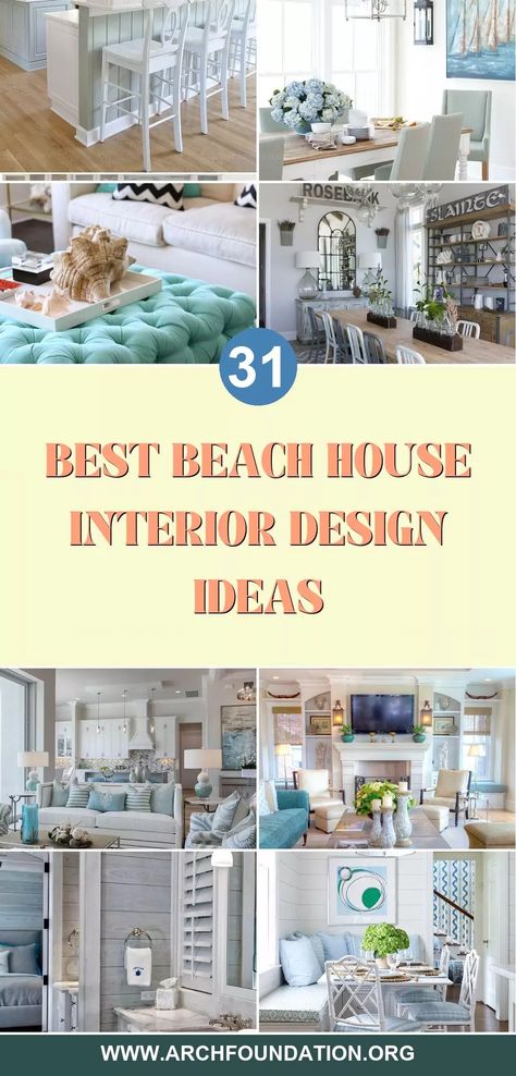 31 Stunning Beach House Interior Design Ideas To Try Out Florida Beach House Interior Design, Glam Beach House, Color Boards Interior Design, Tiny Beach House Interior, Caribbean Homes Interiors, Beach Home Exteriors, Beach Bungalow Interior, Beach House Room Ideas, Small Beach House Interior