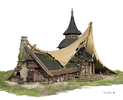 Nordic Architecture, Viking House, Viking Village, House Silhouette, Medieval Houses, Building Concept, Fantasy Props, Fantasy Homes, Fantasy Aesthetic