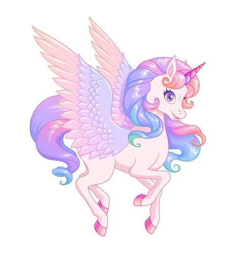 Beautiful flying winged unicorn. Vector illustration isolated on white background. Drawing Unicorn, Pegasus Wings, Winged Unicorn, Unicorn Picture, Unicorn Vector, Mandala Decals, Castle Illustration, Unicorn Artwork, Unicorn Wings