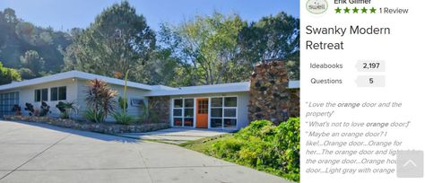 perfect house for upcountry Burnt Orange Rooms, Midcentury Modern House Exterior, Modern Board And Batten, Midcentury Modern House, Mid Century Landscaping, Mid Century Modern Door, Mid Century Modern Exterior, Mid Century Exterior, Modern Exterior Doors